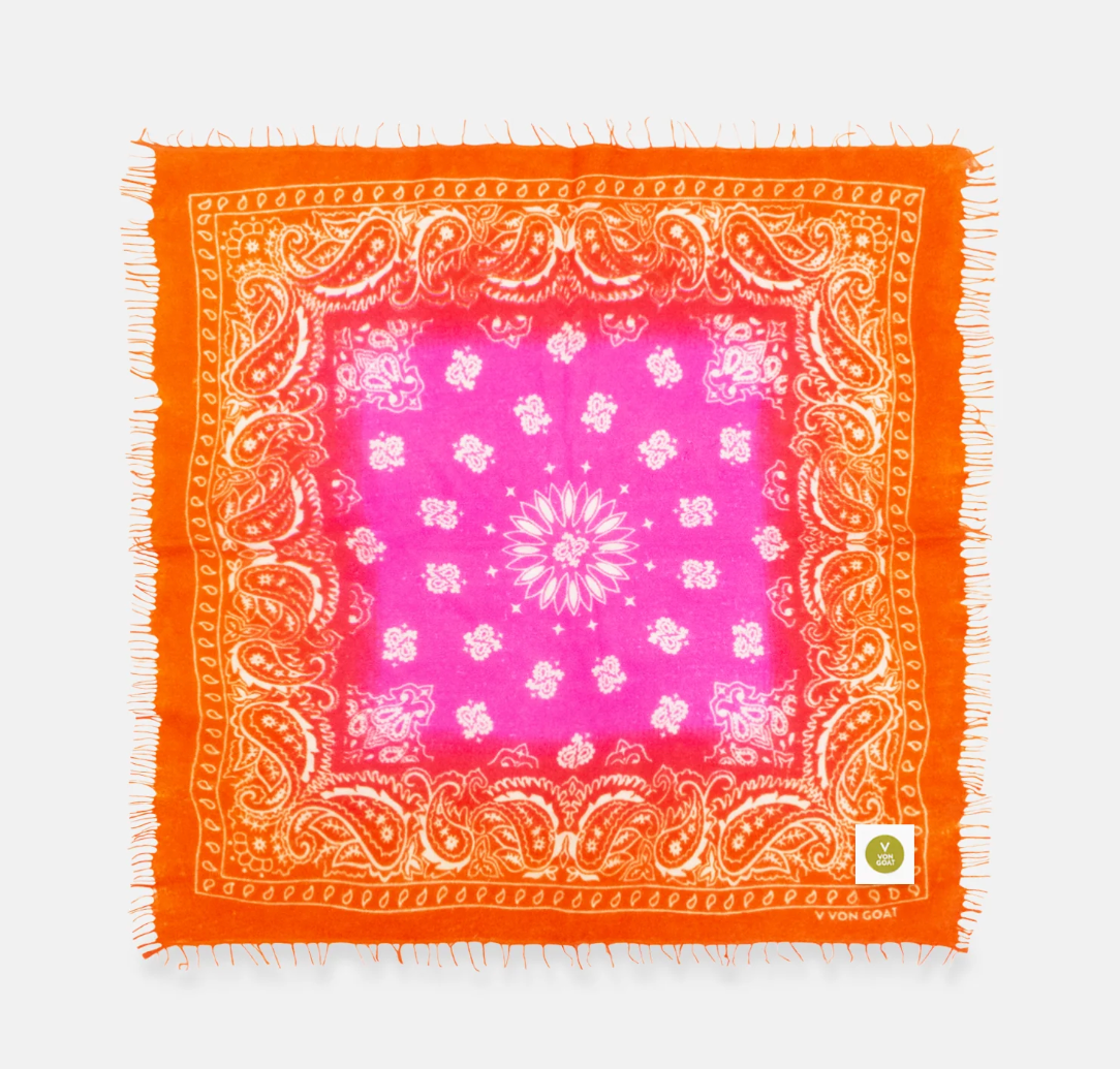 Cashmerebandana Calvina Paisley X mit Fransen