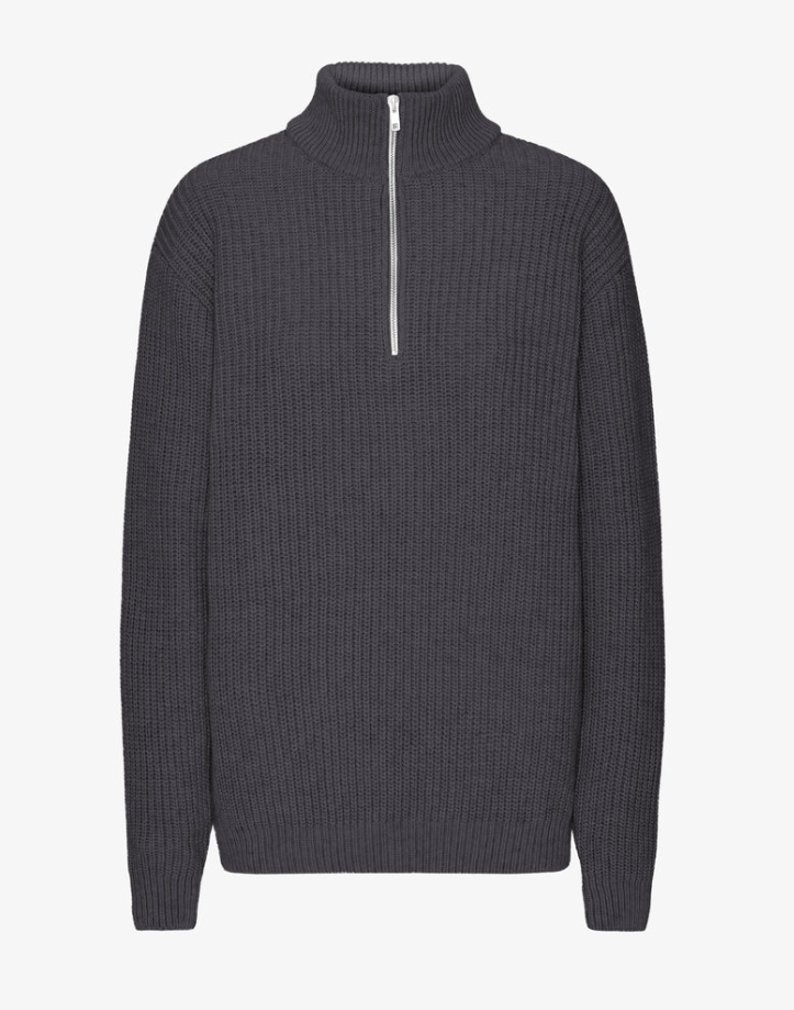 Merino Quarter Zip - Lava Grey