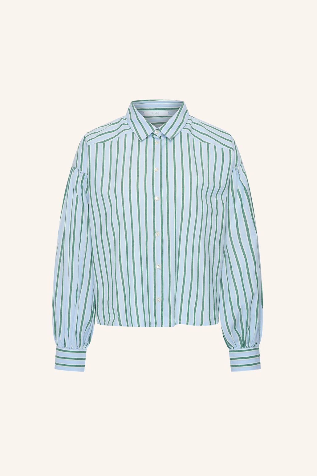 Sarah short sea blouse - green sea stripe