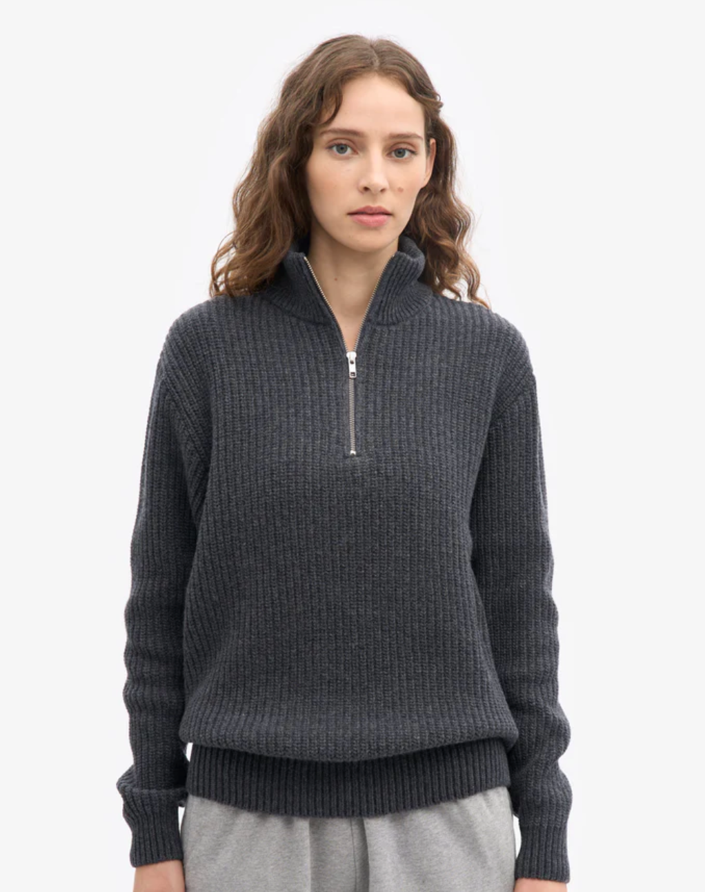 Merino Quarter Zip - Lava Grey