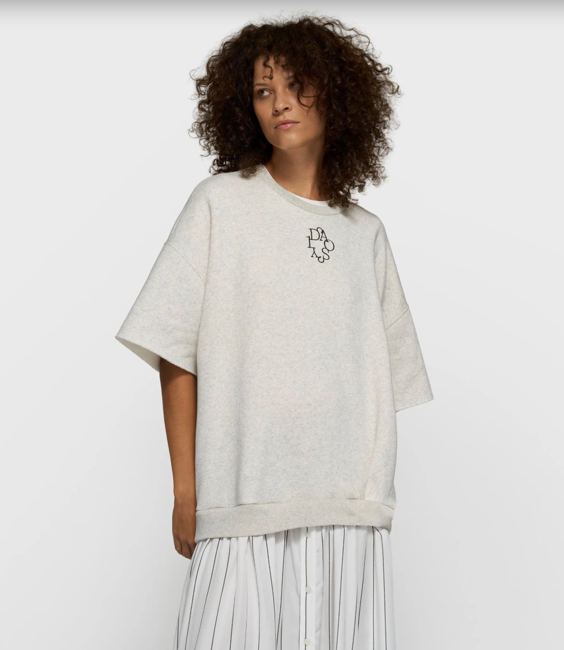 Statement Sweater Dress - soft white melee