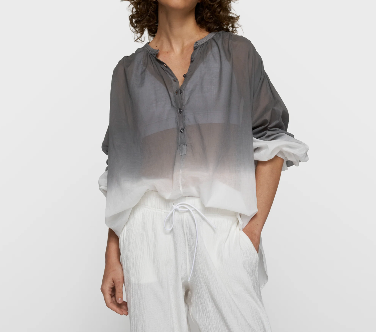 Dip dye blouse - mid grey