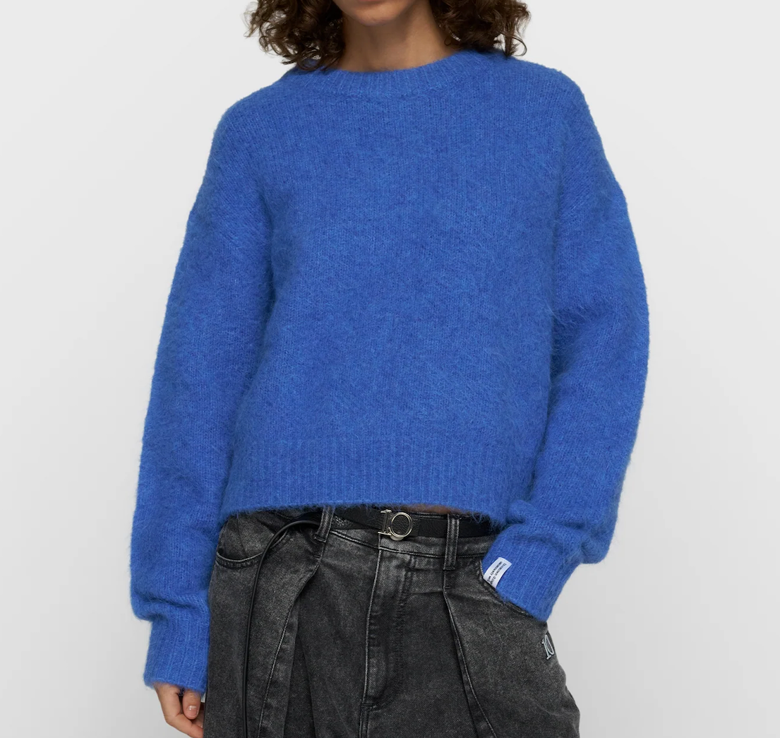 Strickpullover aus Alpakamix - blau