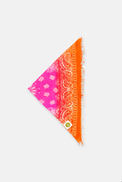 Cashmerebandana Calvina Paisley X mit Fransen