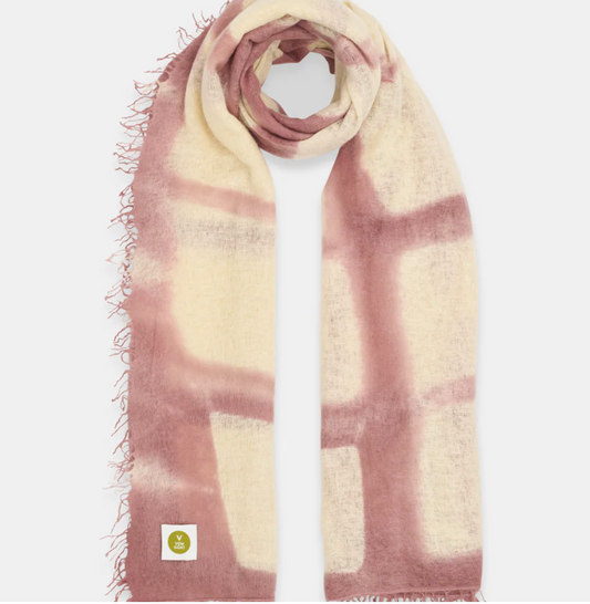 Cashmereschal  Beige/ Dunkelrosa