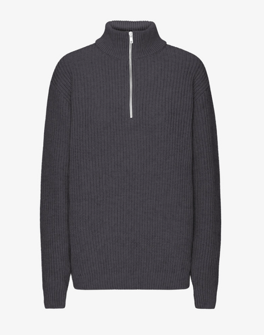 Merino Quarter Zip - Lava Grey