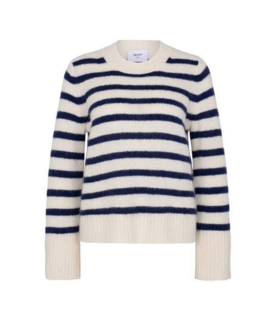 Pullover mit Cashmere - Blau/ Offwhite