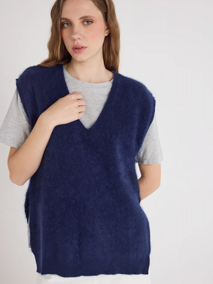Cashmereweste Brushed Cashmere - navy