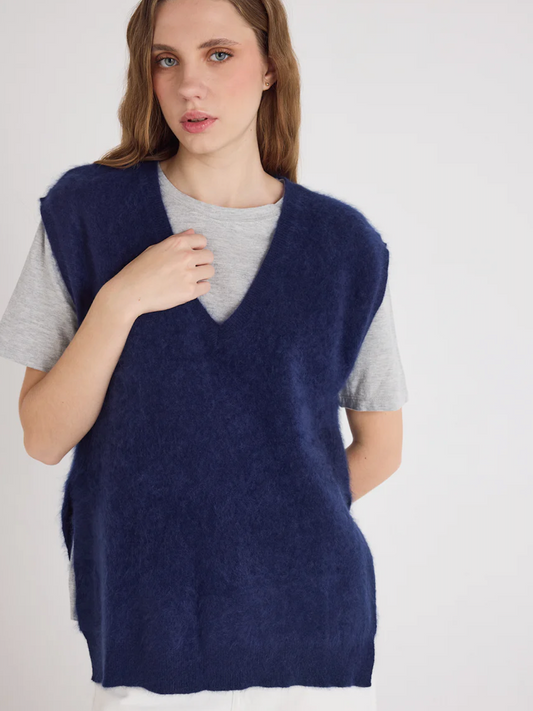 Cashmereweste Brushed Cashmere - navy