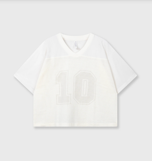 Mesh Baseball Tee - ecru