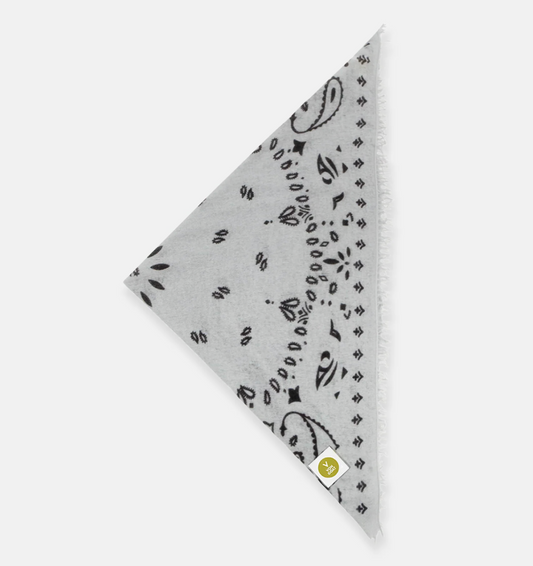 Cashmerebandana XL mit Fransen - graublau