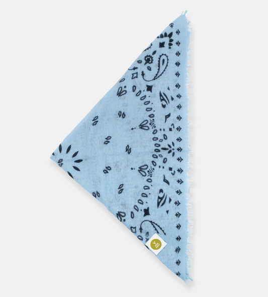 Cashmerebandana XL mit Fransen - hellblau