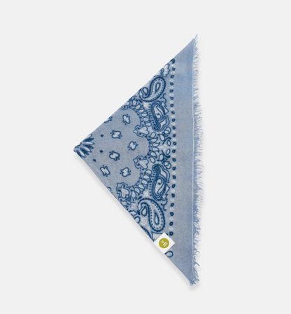 Cashmerebandana Paisley C mit Fransen - blau