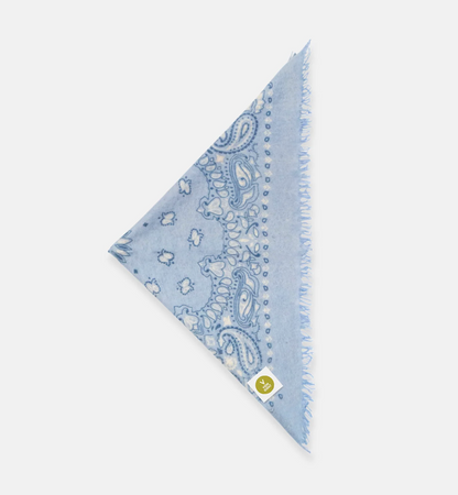 Cashmerebandana Paisley G mit Fransen - hellblau
