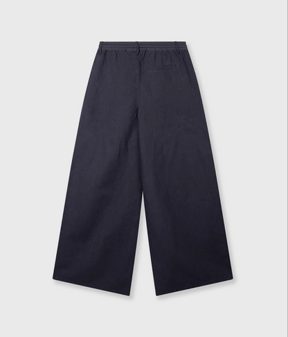 Cotton linen pants - anthrazit (steel blue)