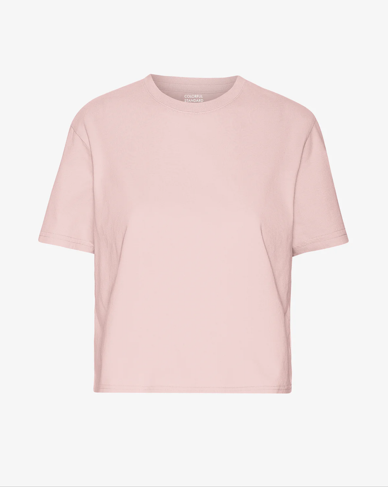 Organic Boxy Crop Tee - Faded Pink