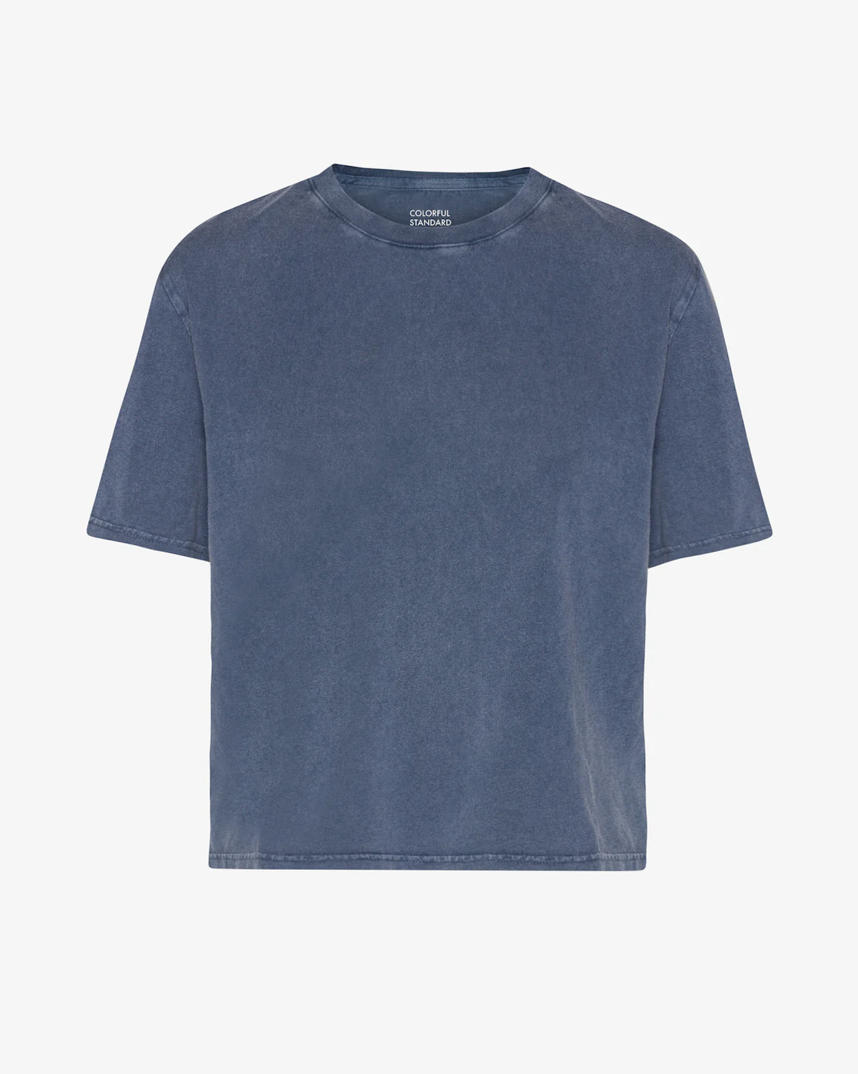 Organic Boxy Crop Tee - Faded Blue