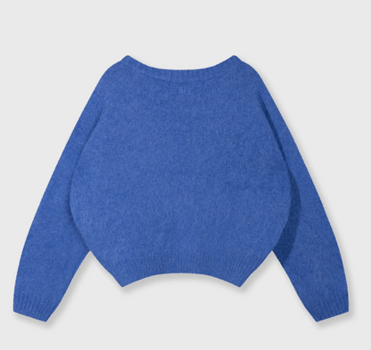 Strickpullover aus Alpakamix - blau