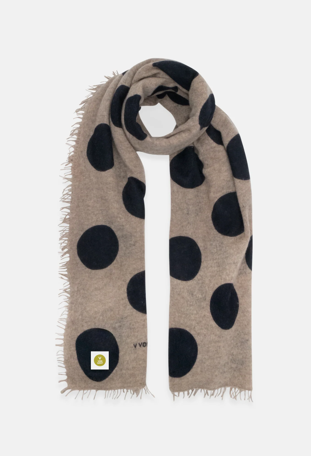 Cashmereschal Polka Dots Melange - Mouse/Dark Navy