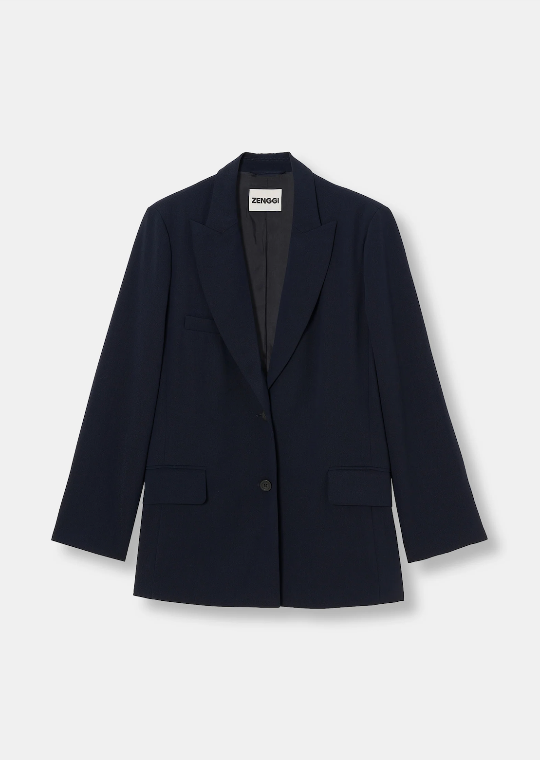 Japanese Crêpe Relaxed Blazer - midnight blue