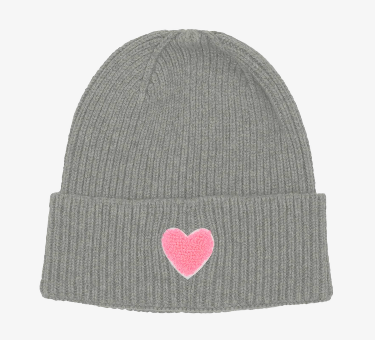 Mütze Lund Heart Neon Pink – grey melange