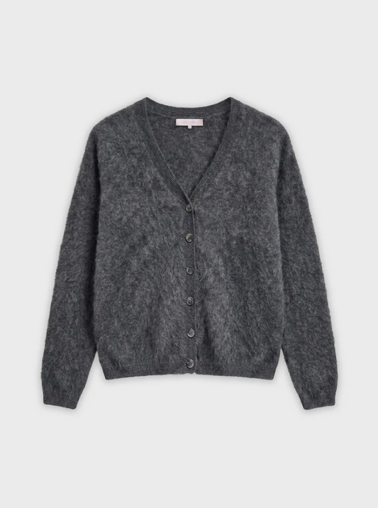 Cardigan Debora Brushed Cashmere - dark heather grey