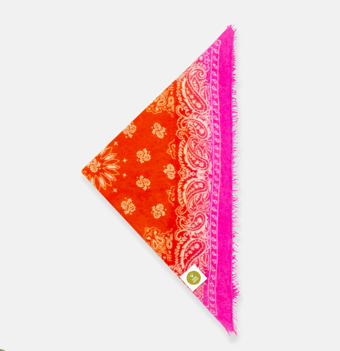 Bandana Paisley AM XL mit Fransen - orange/ pink