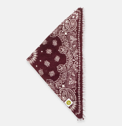 Bandana Paisley O XL mit Fransen - bordeaux/ weiß