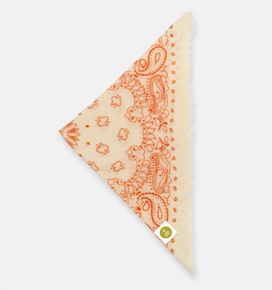 Bandana Paisley AAE XL mit Fransen - beige/ orange
