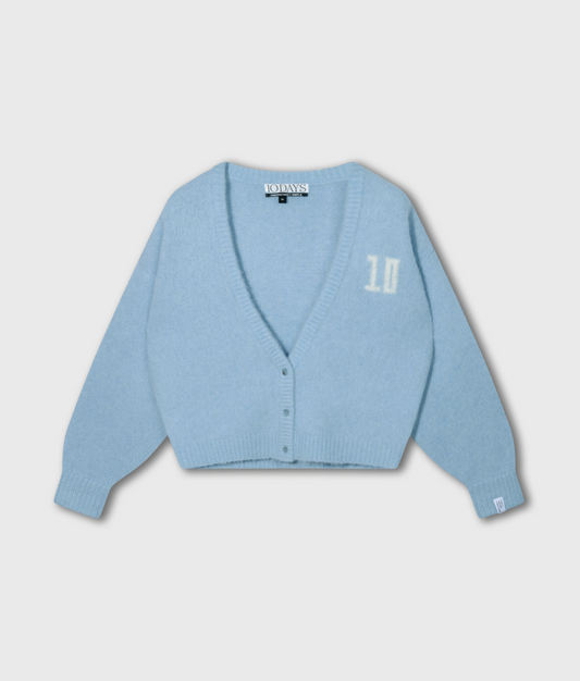 Hairy knit cardigan - angel blue