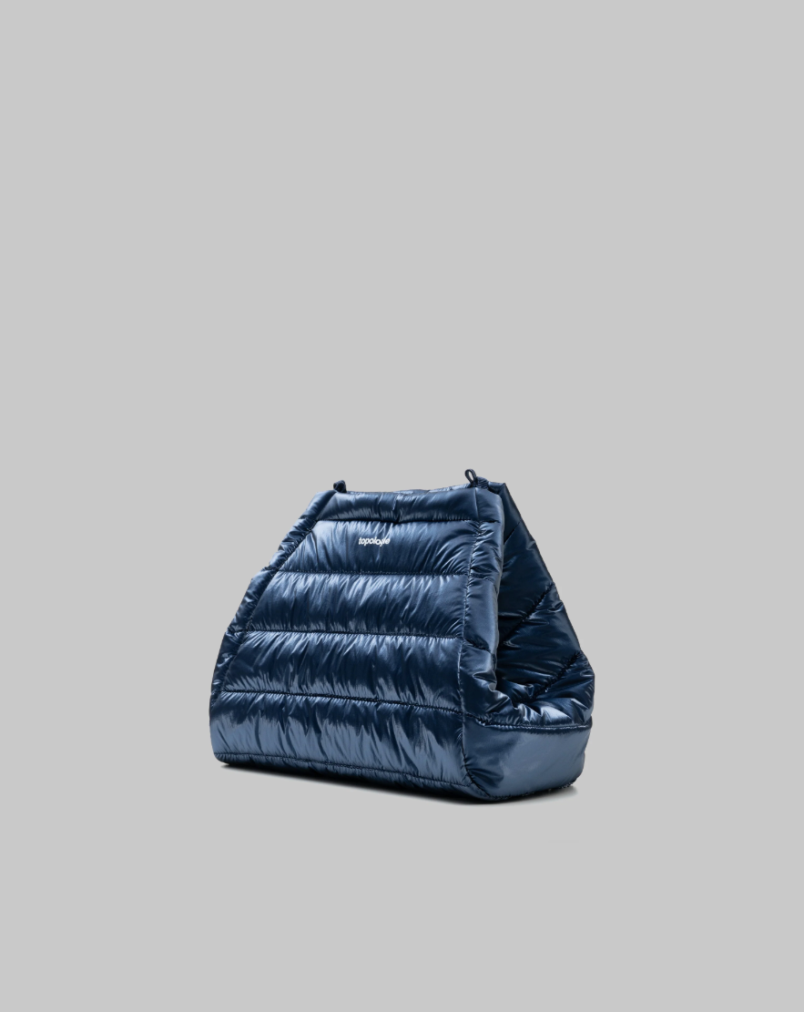 Marche Tote Medium - Marine Blue Metallic Puffer