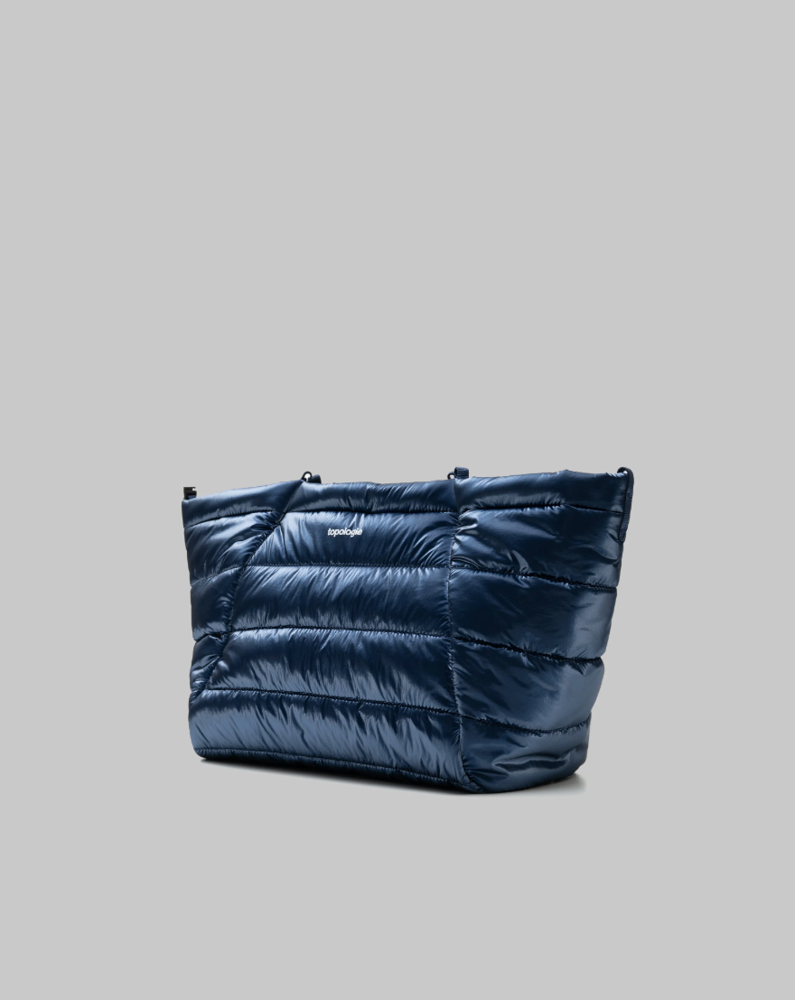 Marche Tote Medium - Marine Blue Metallic Puffer
