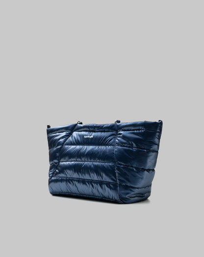 Marche Tote Medium - Marine Blue Metallic Puffer