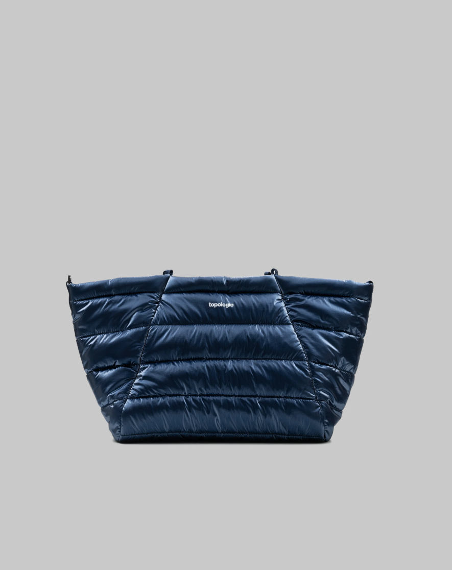 Marche Tote Medium - Marine Blue Metallic Puffer