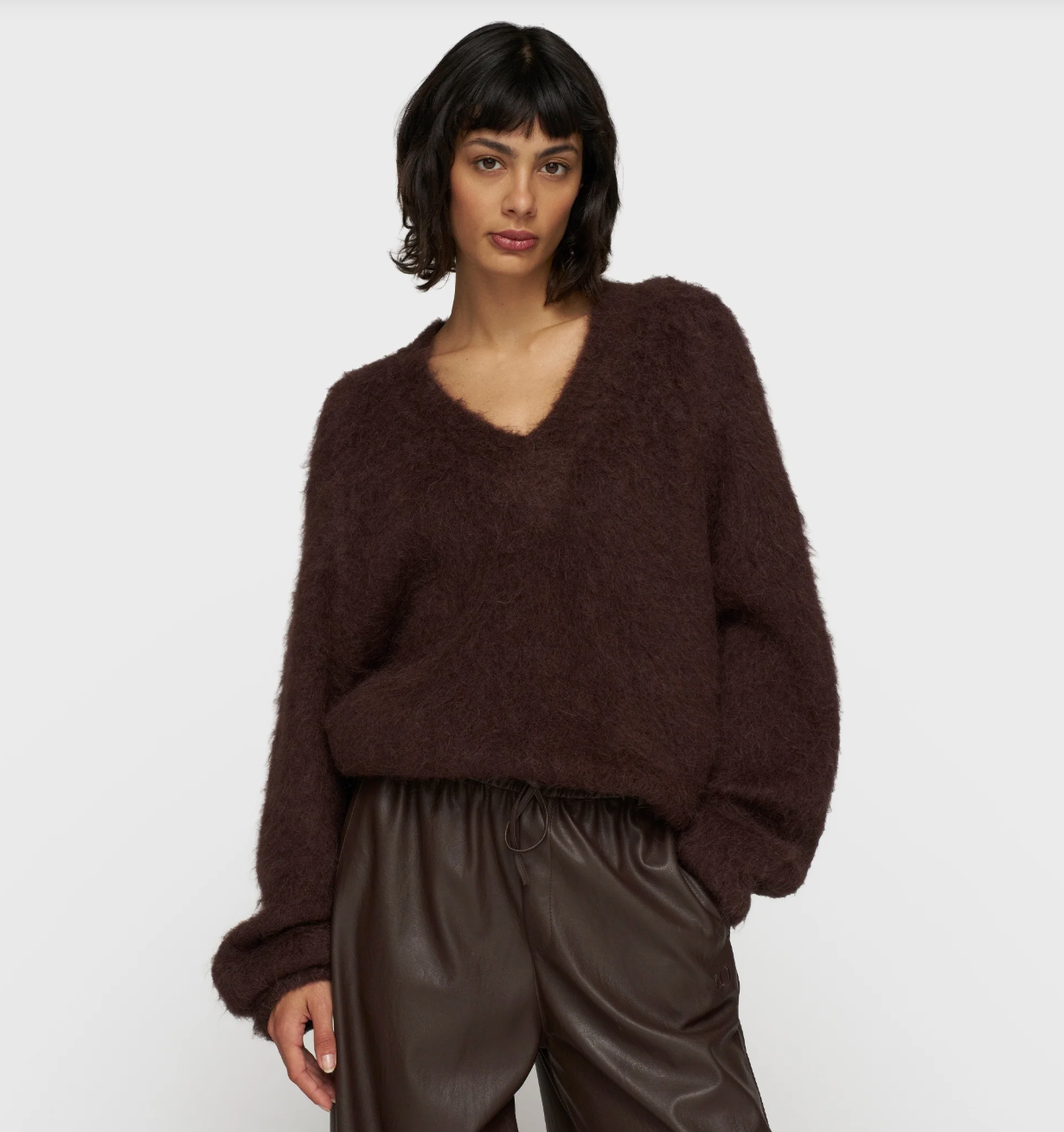 V-Ausschnittpullover - Deep Wine