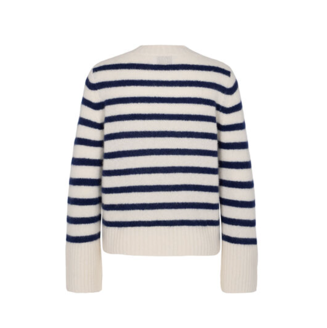Pullover mit Cashmere - Blau/ Offwhite