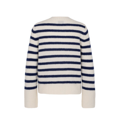 Pullover mit Cashmere - Blau/ Offwhite