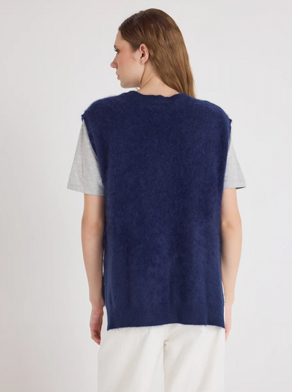 Cashmereweste Brushed Cashmere - navy
