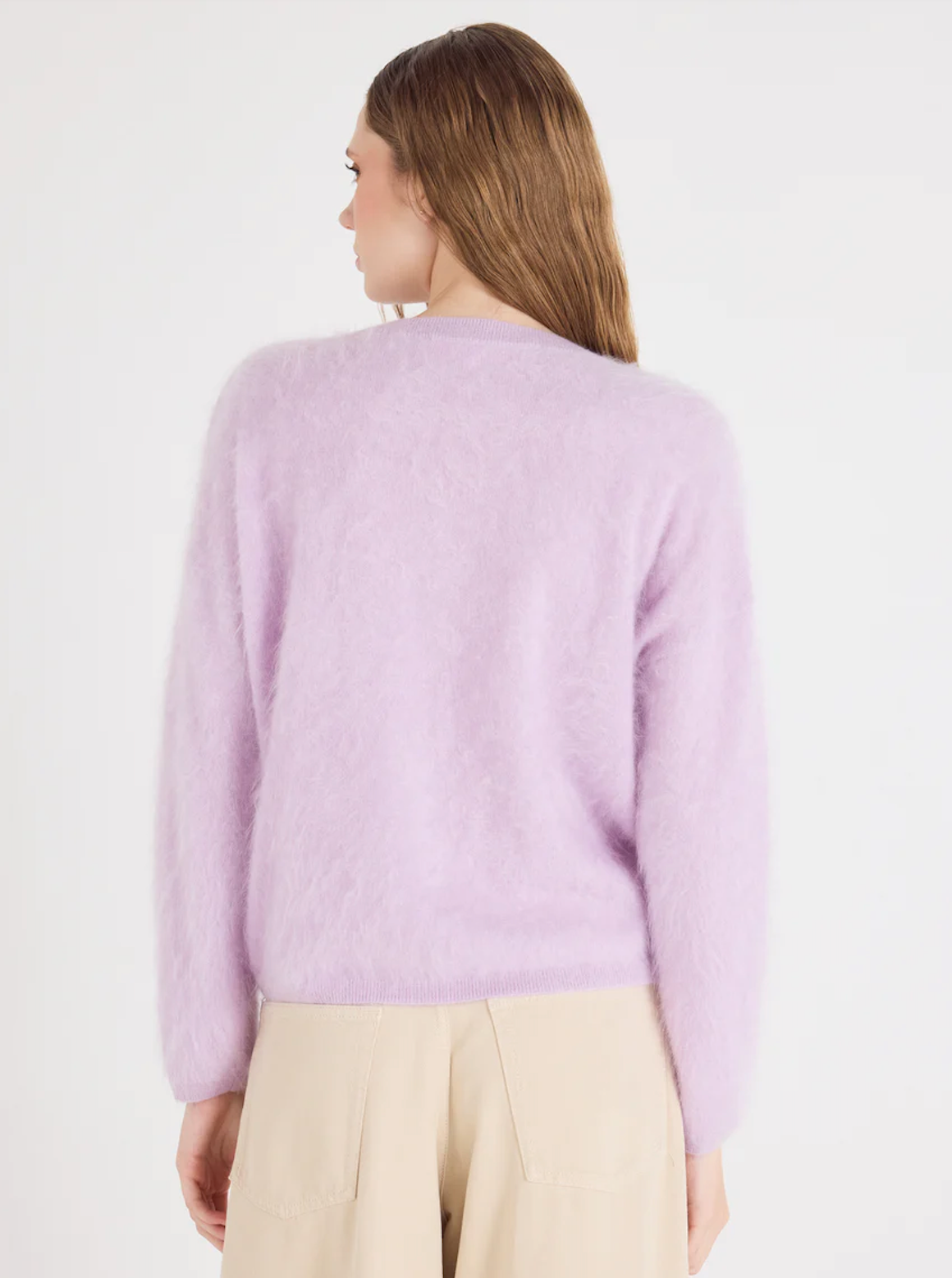 V - Ausschnitpullover Brushed Cashmere - lilac