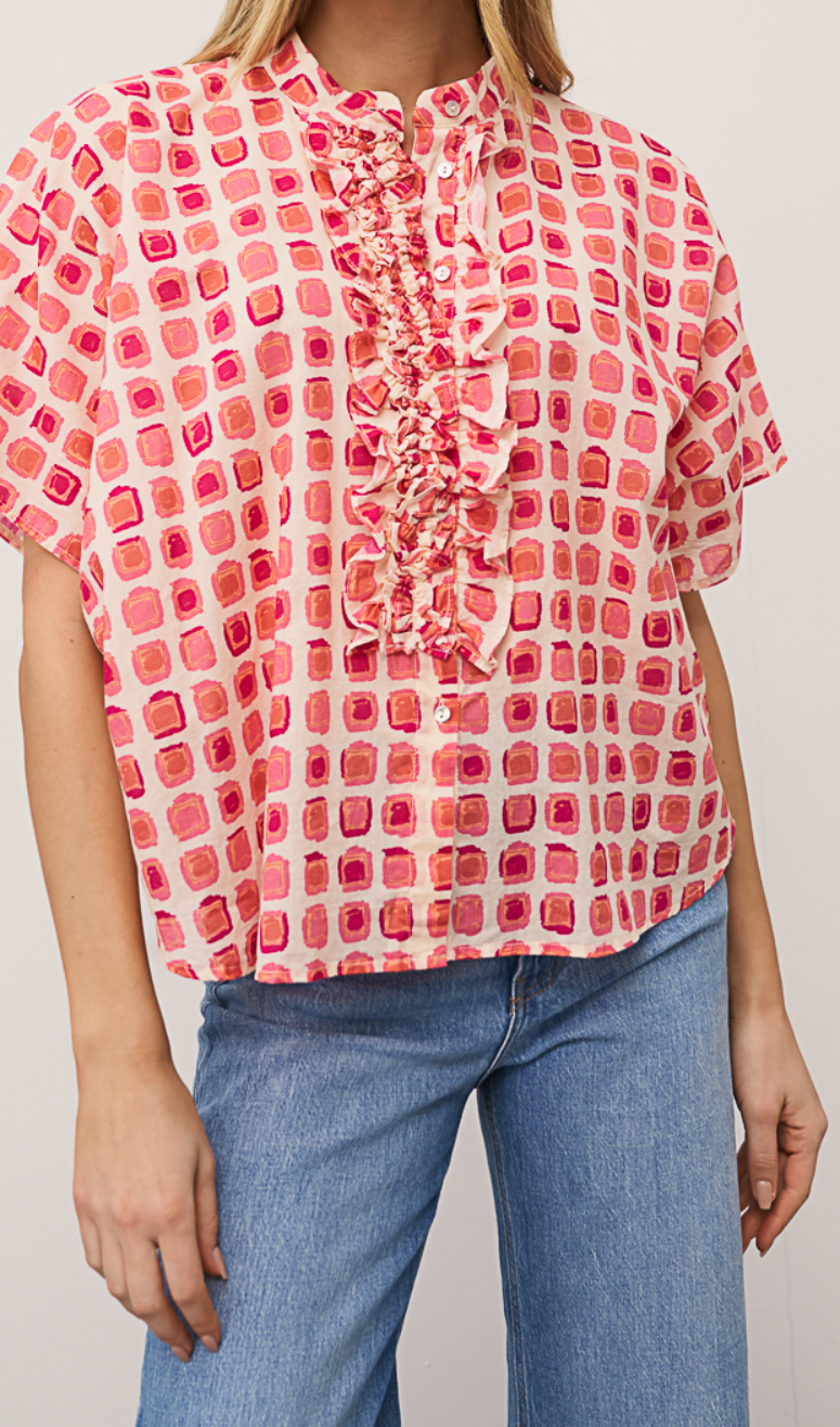 Bluse Daisy - graphisches Muster