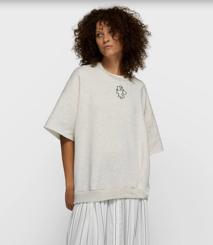 Statement Sweater Dress - soft white melee
