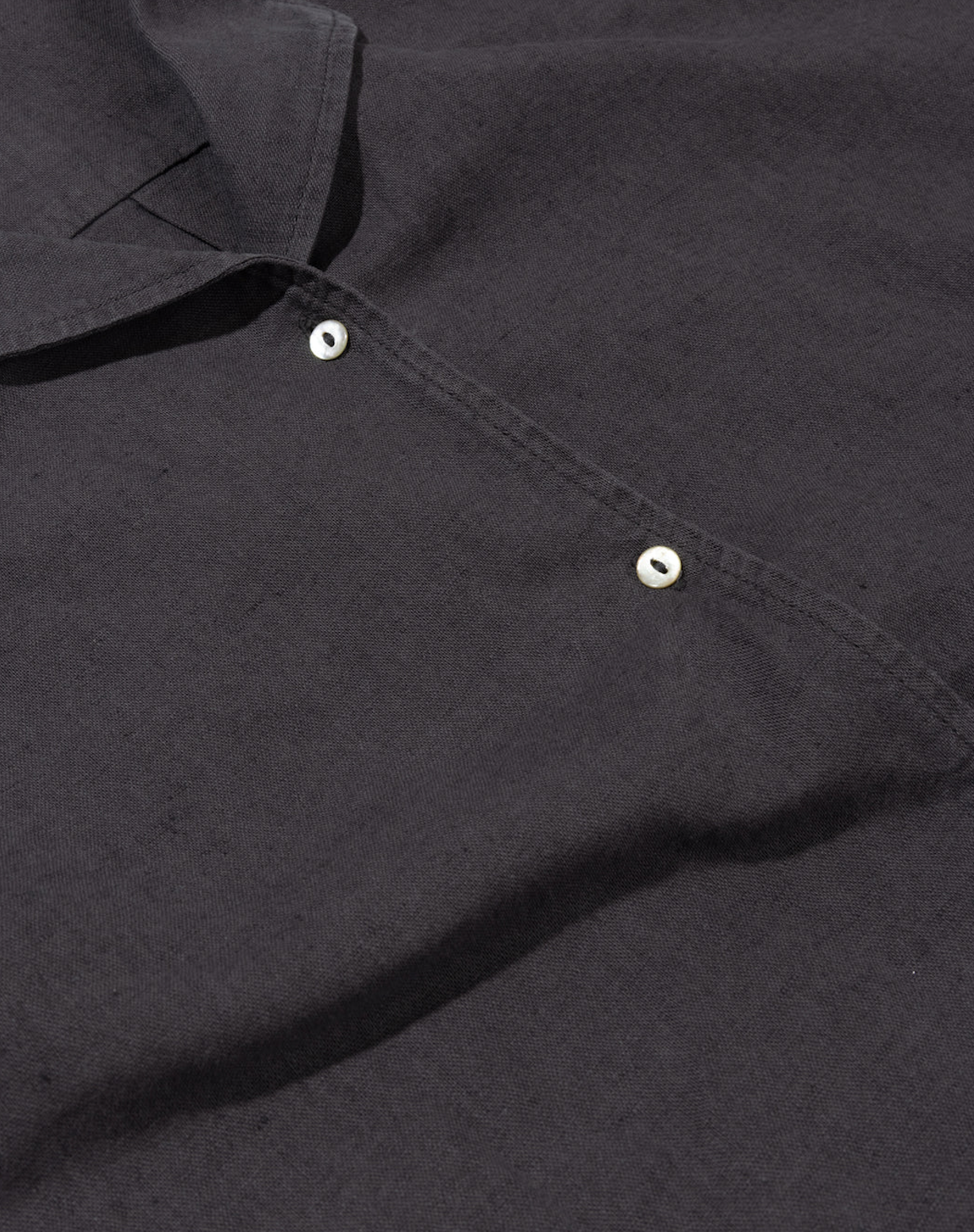Cotton linen blouse - anthrazit (steel blue)