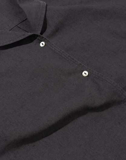 Cotton linen blouse - anthrazit (steel blue)