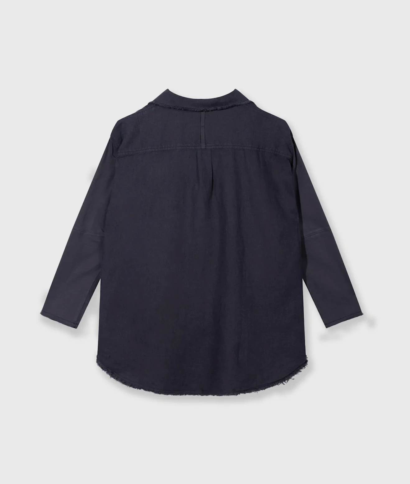Cotton linen blouse - anthrazit (steel blue)