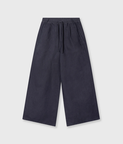 Cotton linen pants - anthrazit (steel blue)