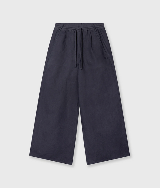 Cotton linen pants - anthrazit (steel blue)
