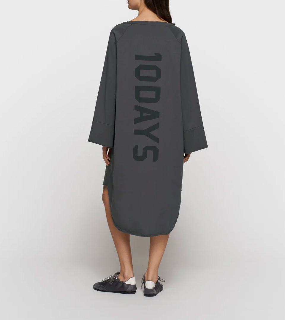 Jersey logo dress - grau (steel blue)