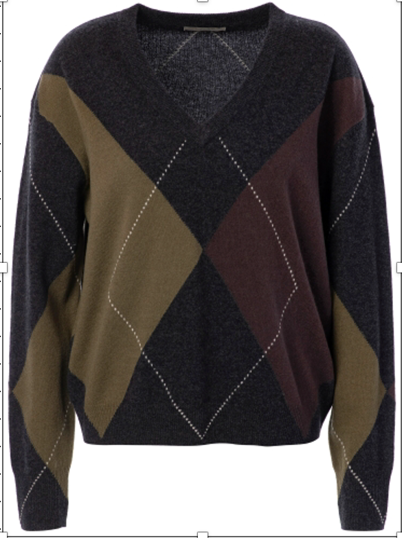 Pullover - grau/oliv/braun