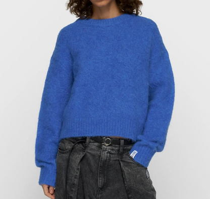 Strickpullover aus Alpakamix - blau