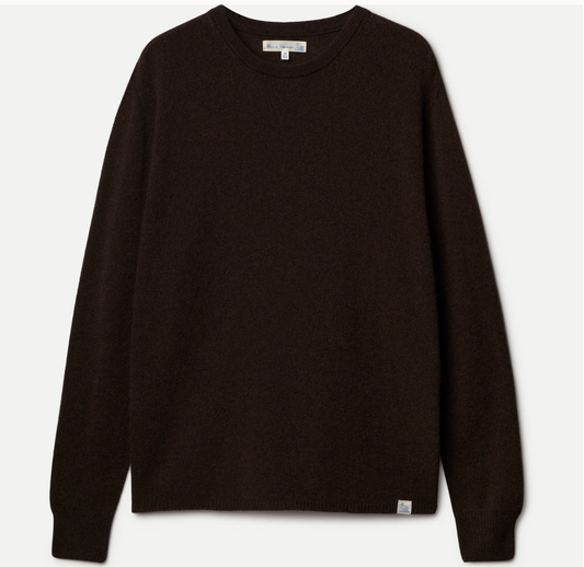 Lightweight Merino Wool-Cashmere-Silk Sweater unisex - espresso
